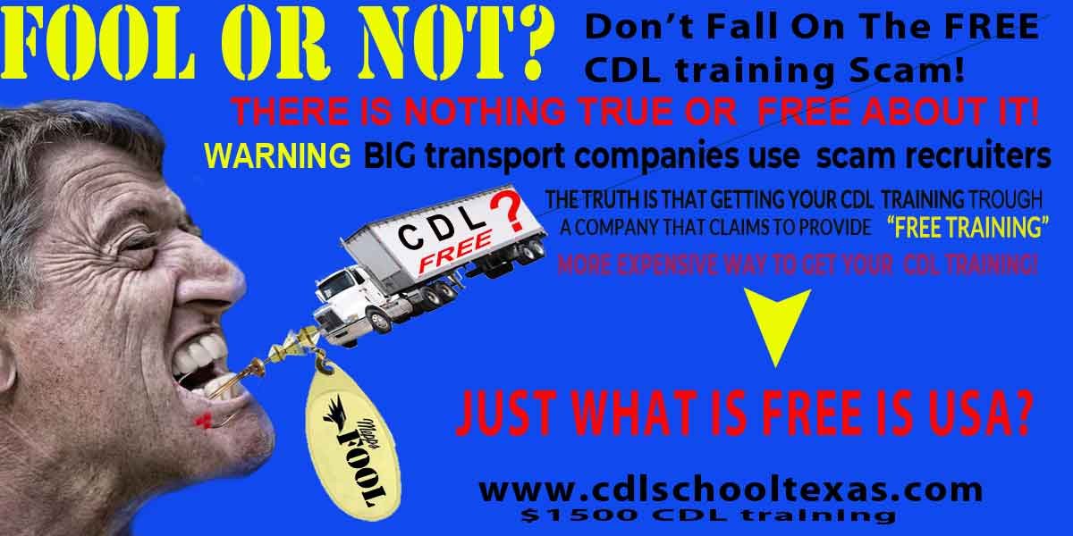 Texas Free CDL training image show why is bad idea, Sponsored free CDL training in Texas