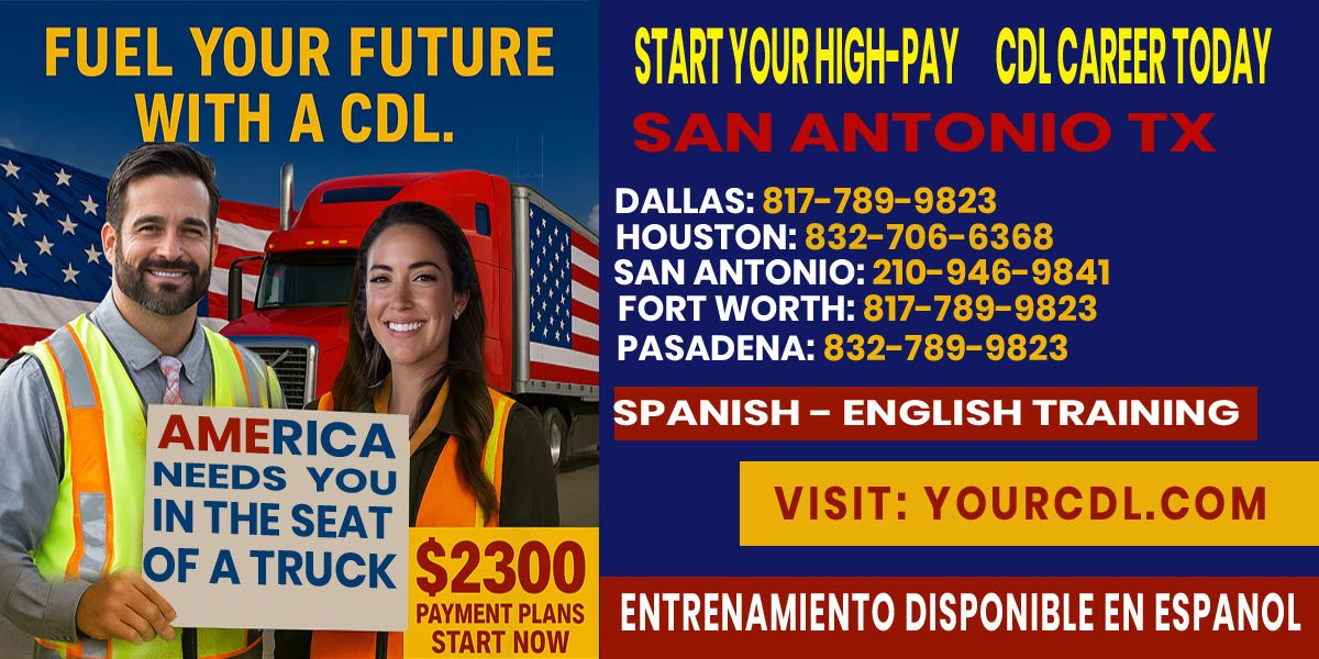 CDL Training in Austin TX - Affordable Truck Driving School in Texas $2300, weekends, Spanish.